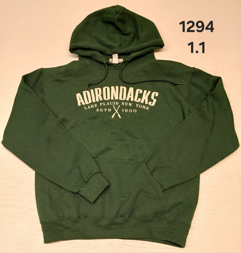 Artisan (Medium) Green Stitched Pouch Pocket Pullover Hoodie